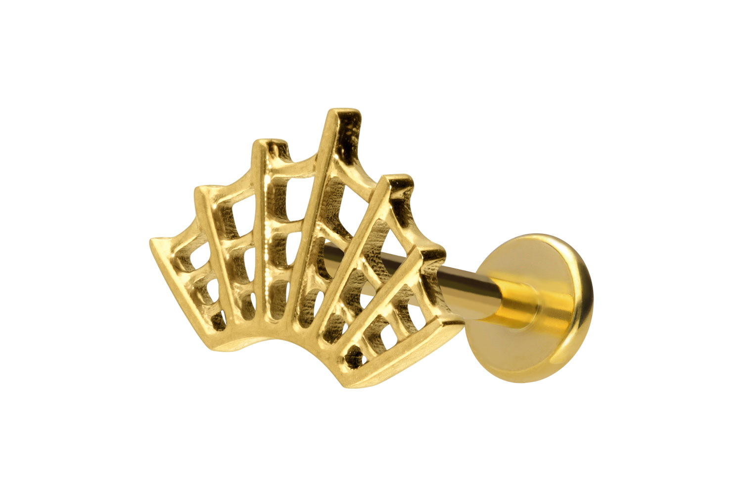 Titan Labret Piercing mit Innengewinde SPINNENNETZ